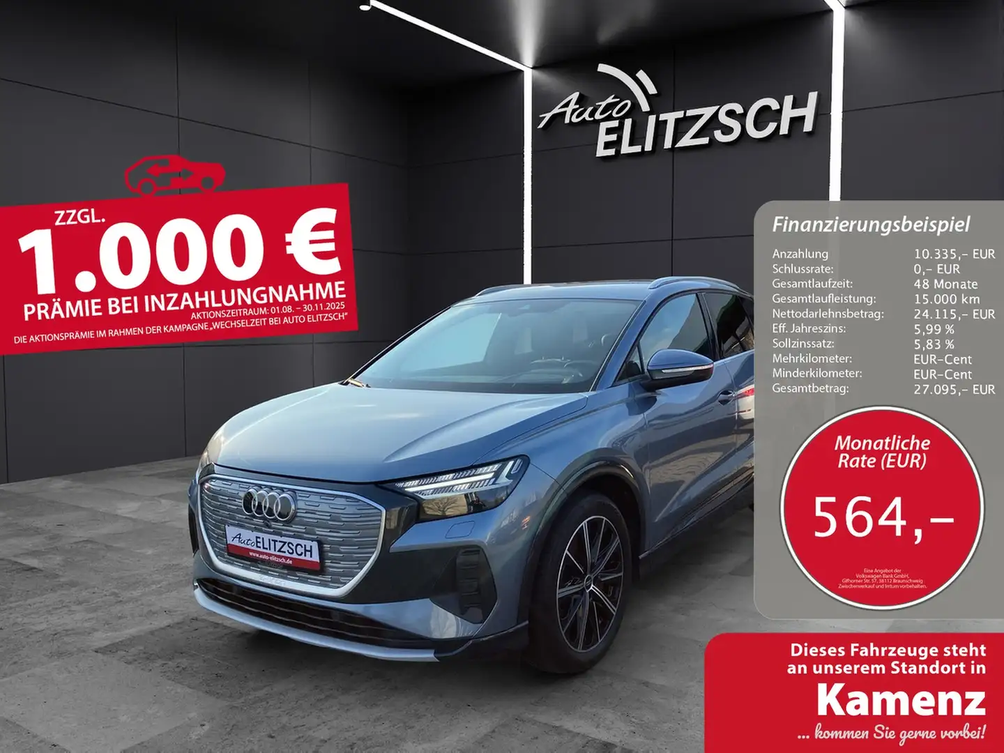 Audi Q4 e-tron 50 quattro AHK Matrix Blau - 1