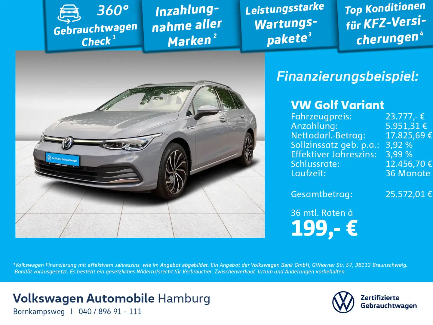 Volkswagen Golf Variant VIII 2.0 TDI Style DSG Navi LED Grau - 1