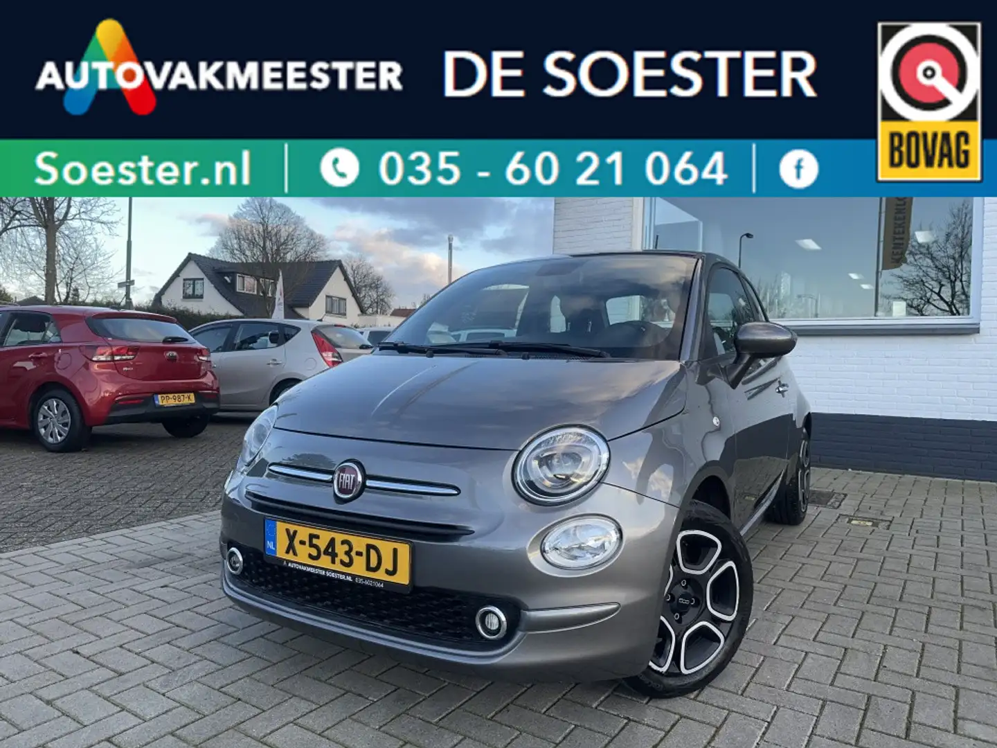 Fiat 500 1.0 HYBRID|CARPLAY|RIJKLAAR|CRUISE CONTROL|PARKEER Gris - 1