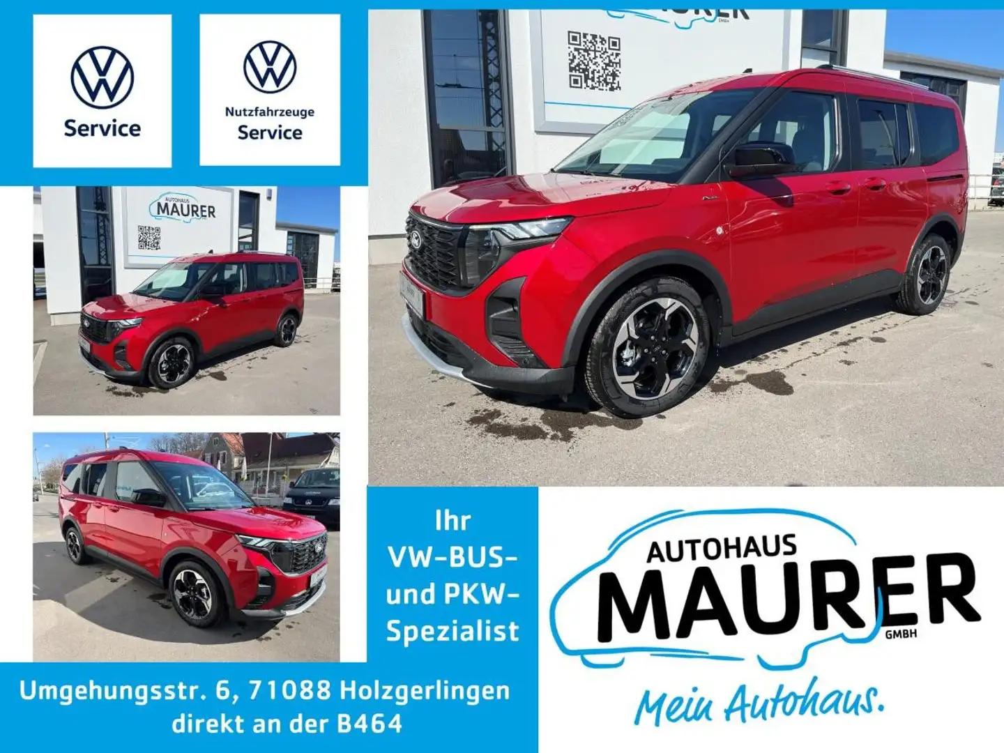 Ford Tourneo New Tourneo Courier 1,0 ACTIVE Navi Kamera ACC Roşu - 1
