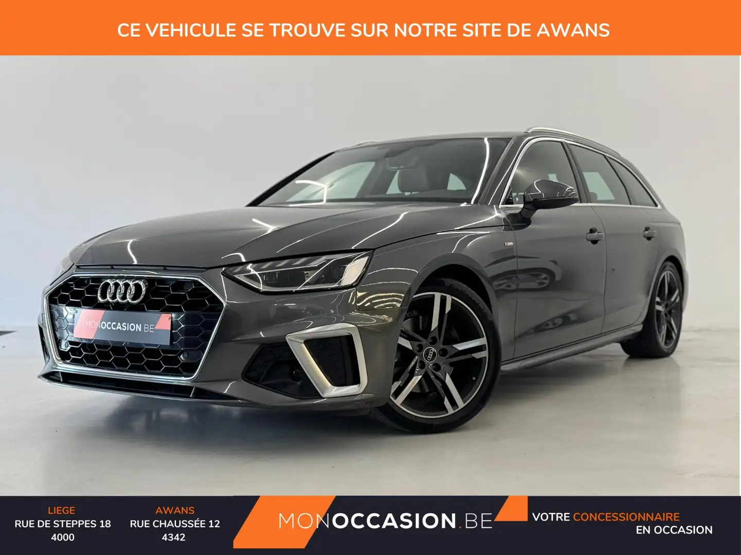 Audi A4 Avant TDi S line S-Tronic Carplay Cuir Caméra Gris - 1
