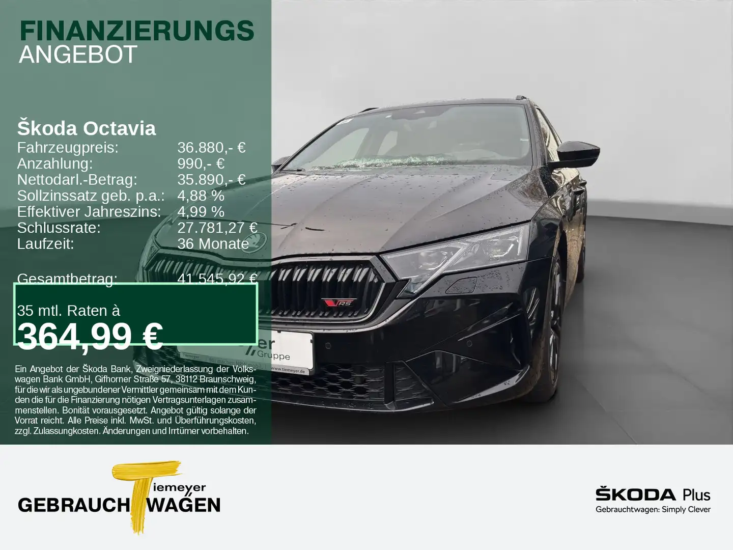 Skoda Octavia Combi RS TSI DSG LM18 PANO HuD CANTON Schwarz - 1