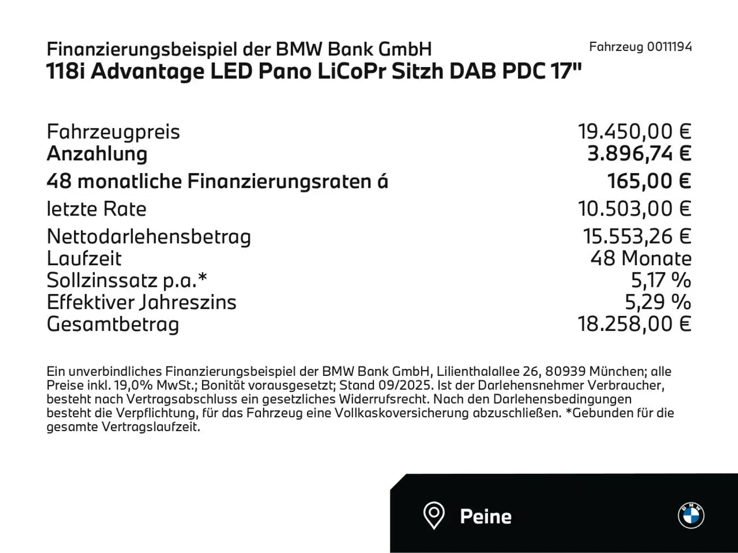 BMW 118 i Advantage LED Pano LiCoPr Sitzh DAB PDC 17" Noir - 2