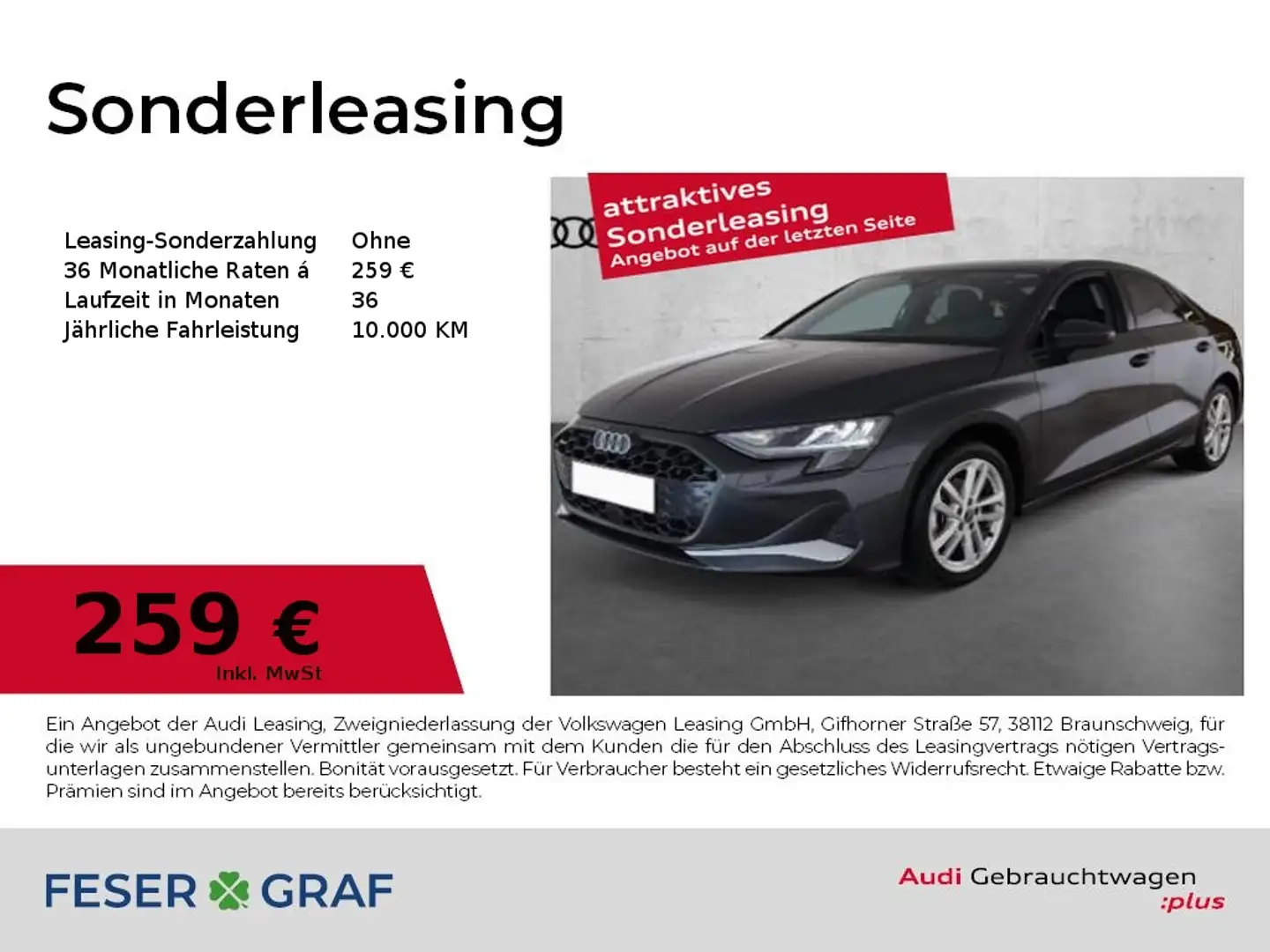 Audi A3 Limousine 30 TFSI advanced S tronic Navi Grau - 1