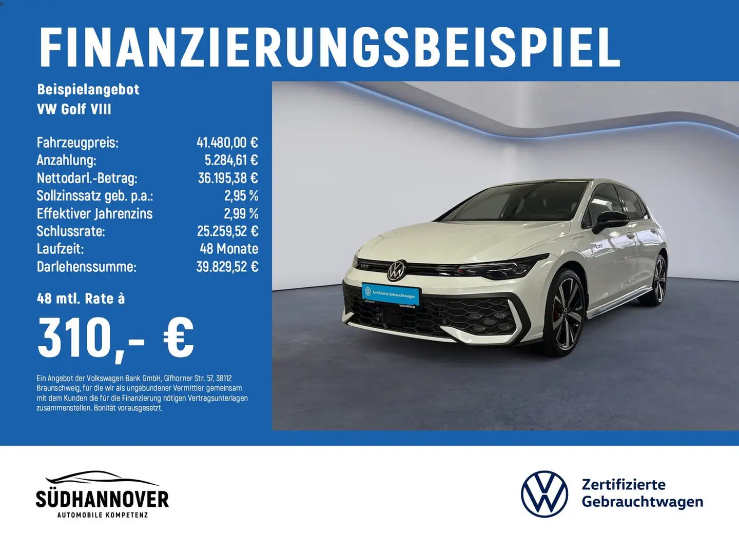 Volkswagen Golf VIII GTE 1.5 TSI DSG eHybrid AHK+PANO+SHZ Weiß - 2