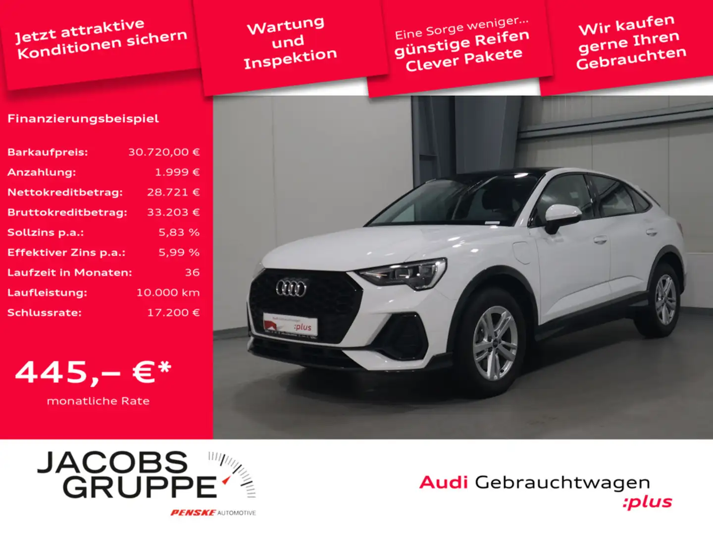 Audi Q3 Sportback 45 TFSI e Panorama*PDC*Tempomat * Weiß - 1