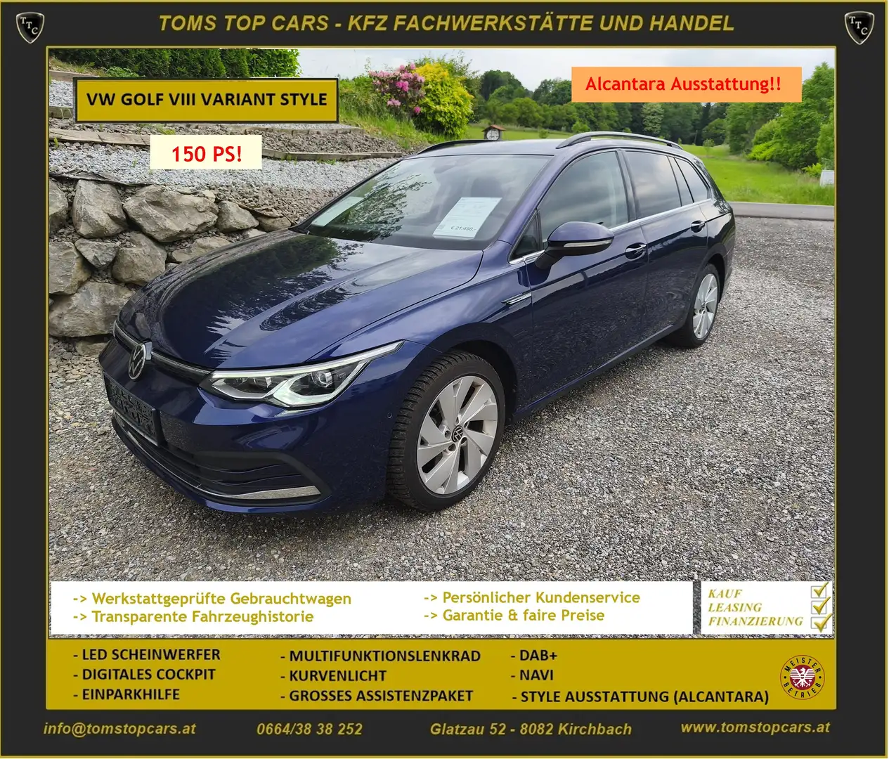 Volkswagen Golf Variant 2,0 TDI Style DSG Sportsitze, 150PS Blau - 1