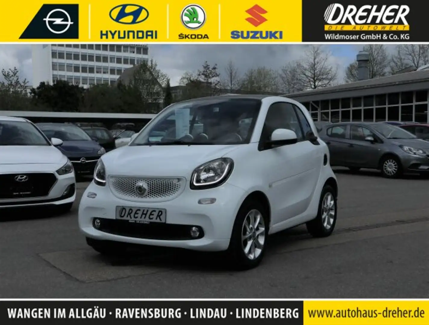 smart forTwo fortwo coupe passion Pano.-Dach/Klima/BC Sitzhzg. Weiß - 1