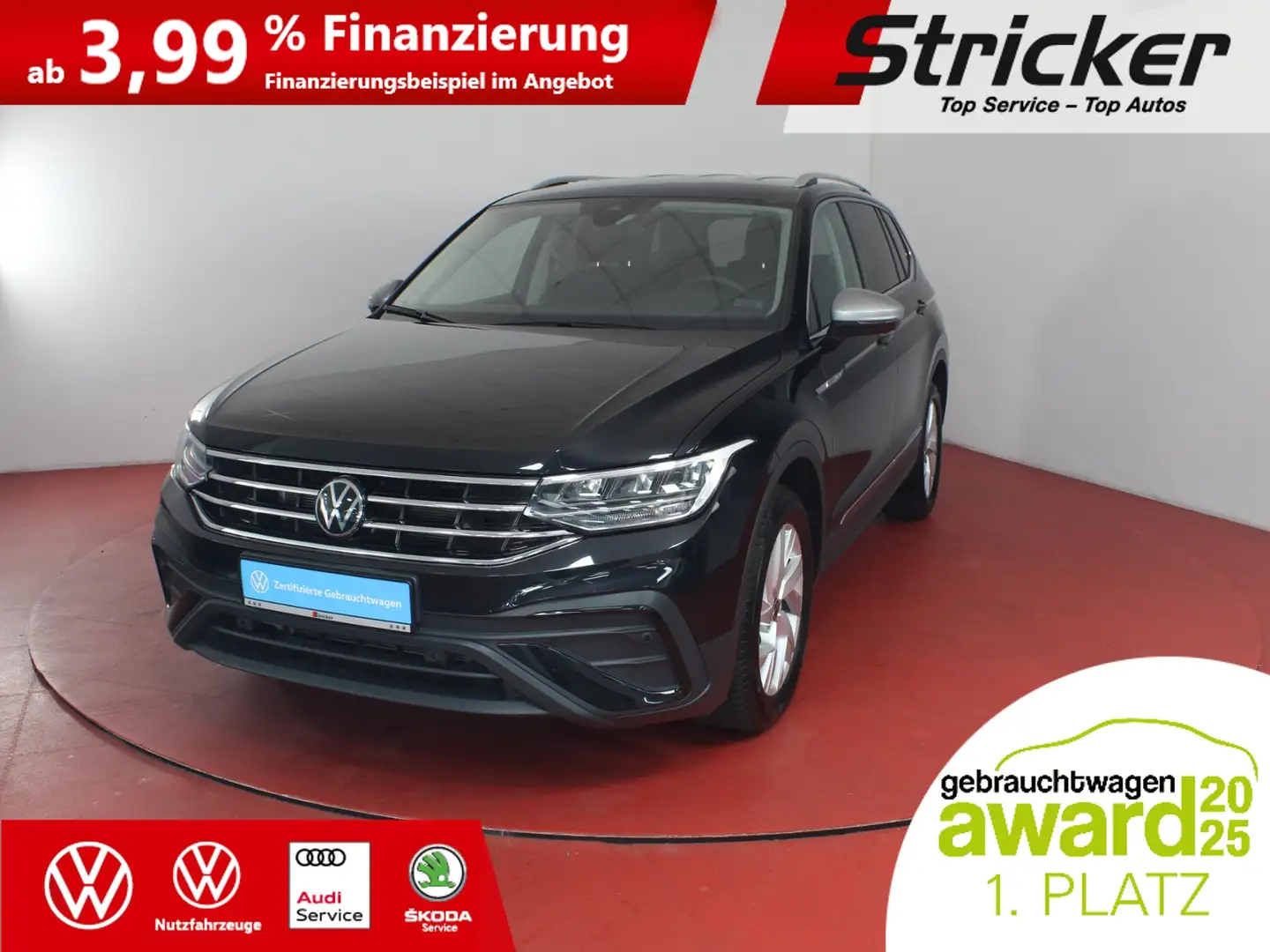 Volkswagen Tiguan Allspace Life 2.0TDI DSG 326,-ohne Anzahlung AHK 7-Sitzer Schwarz - 2