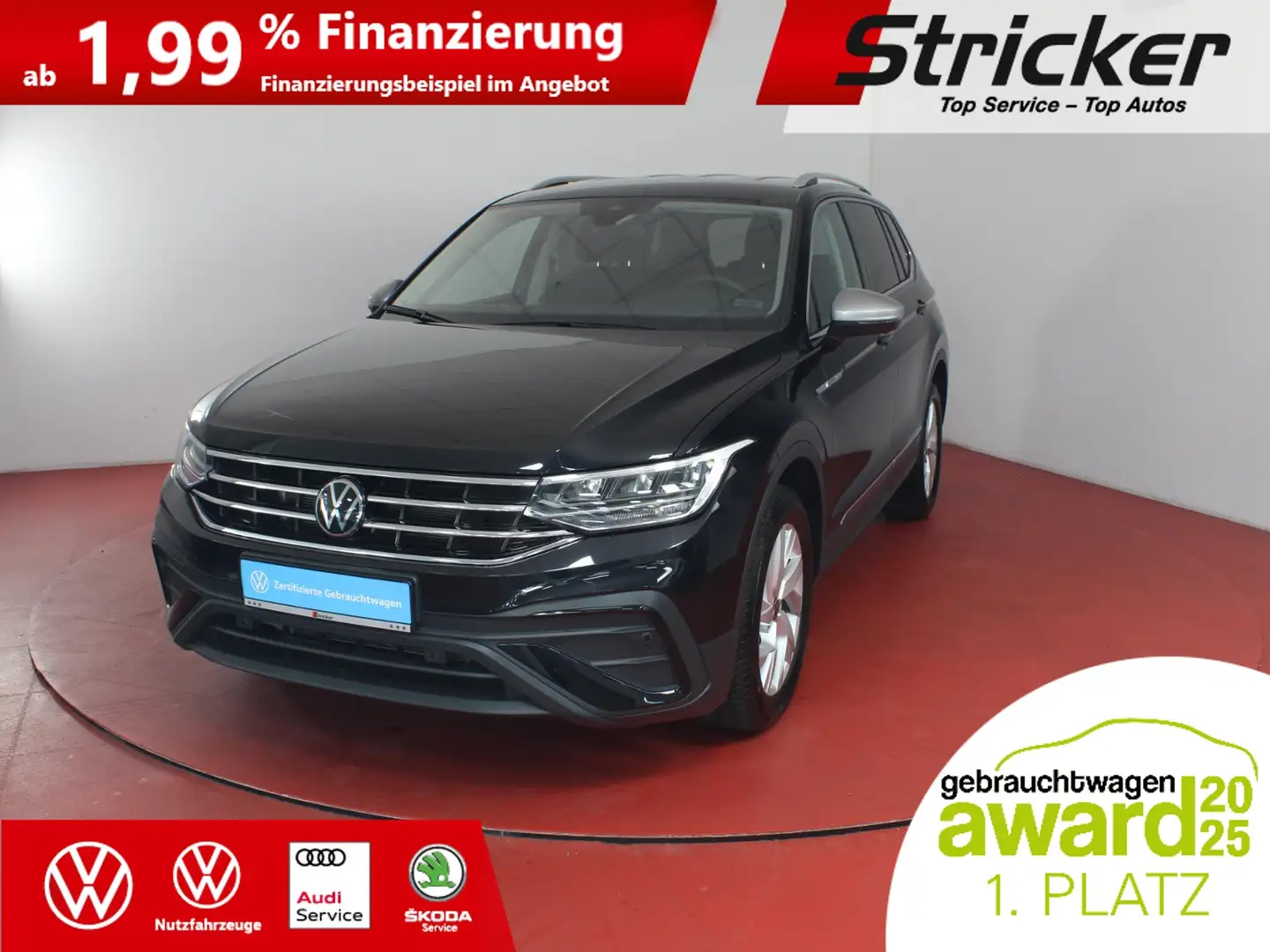 Volkswagen Tiguan Allspace Life 2.0TDI DSG 313,-ohne Anzahlung AHK 7-Sitzer Schwarz - 2