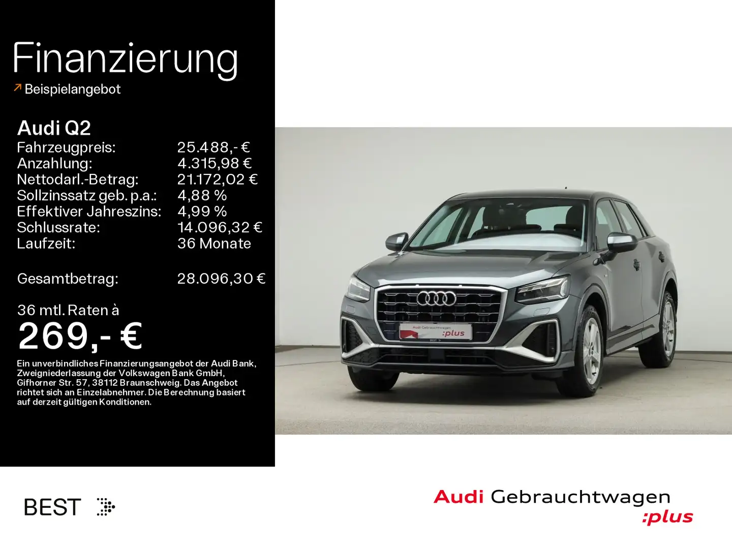 Audi Q2 S line 35 TDI Matrix*Assist*Navi*Kamera Gris - 1