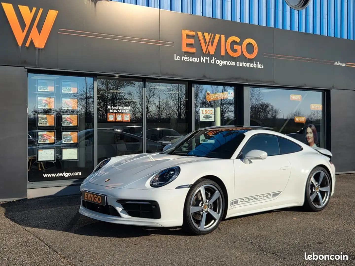 Porsche 992 992 coupe 3.0 385 ch carrera pdk toit ouvrant cuir etendu pse chrono francaise malus paye Blanc - 1