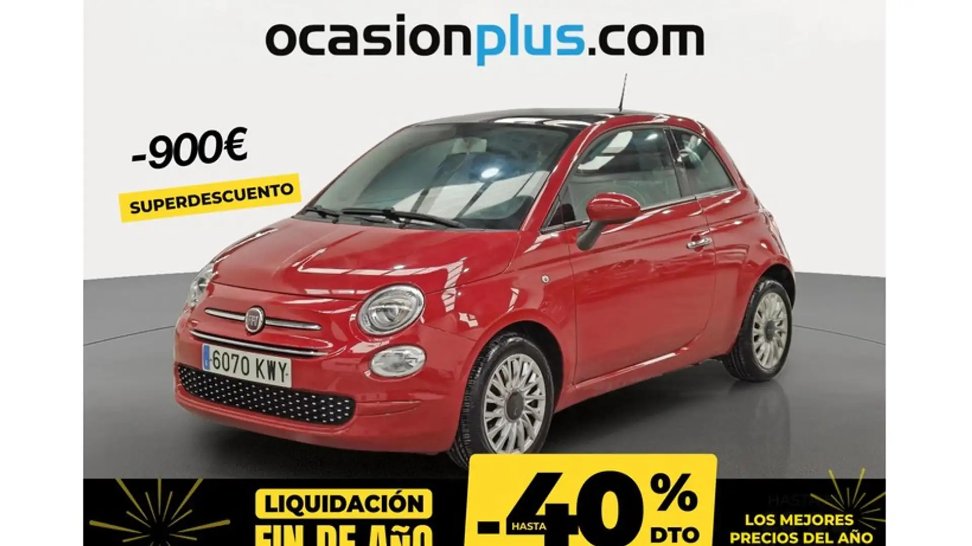 Fiat 500 1.2 Lounge Rouge - 1