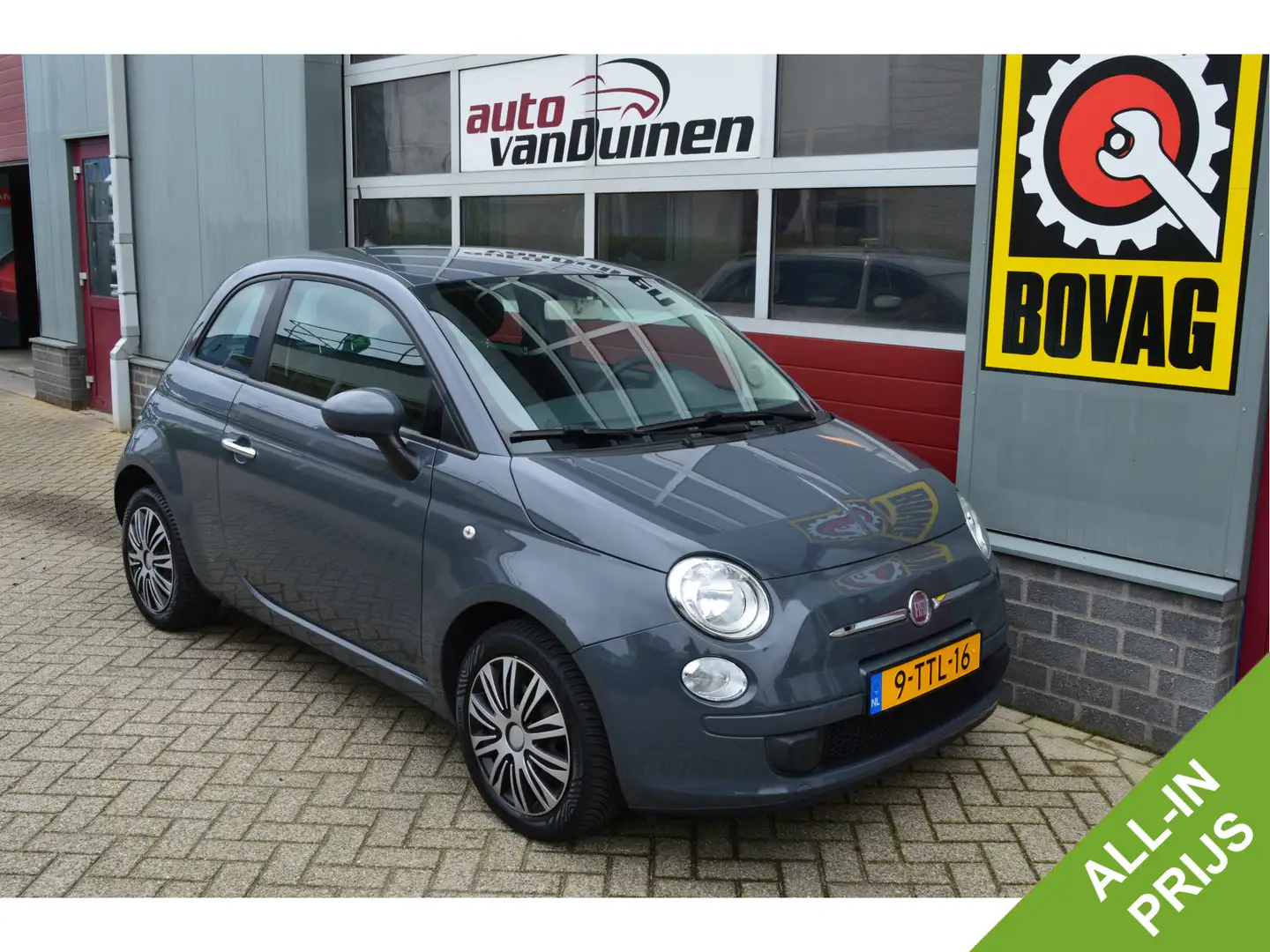 Fiat 500 1.0 TwinAir Pop O.a: Airco, Multimedia systeem, Nw Grijs - 1