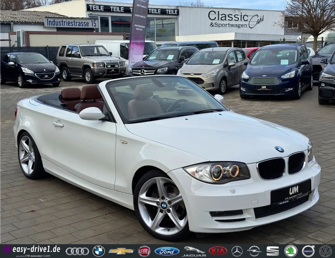 BMW 120 i Cabrio/SERVICE + BREMSE + HU NEU/AHK/PDC/SH Weiß - 1