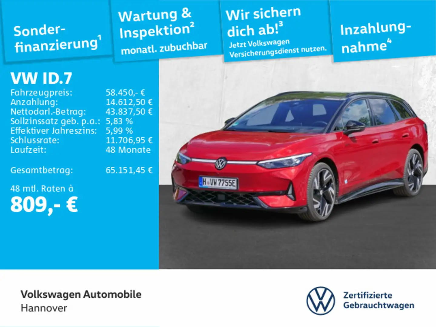 Volkswagen ID.7 Tourer 4Motion GTX AHK Harman Kardon DCC Pa Rot - 1