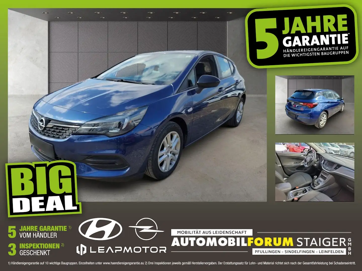 Opel Astra K 1.2 Turbo Edition LM LED 2xKlima PDC Blau - 1
