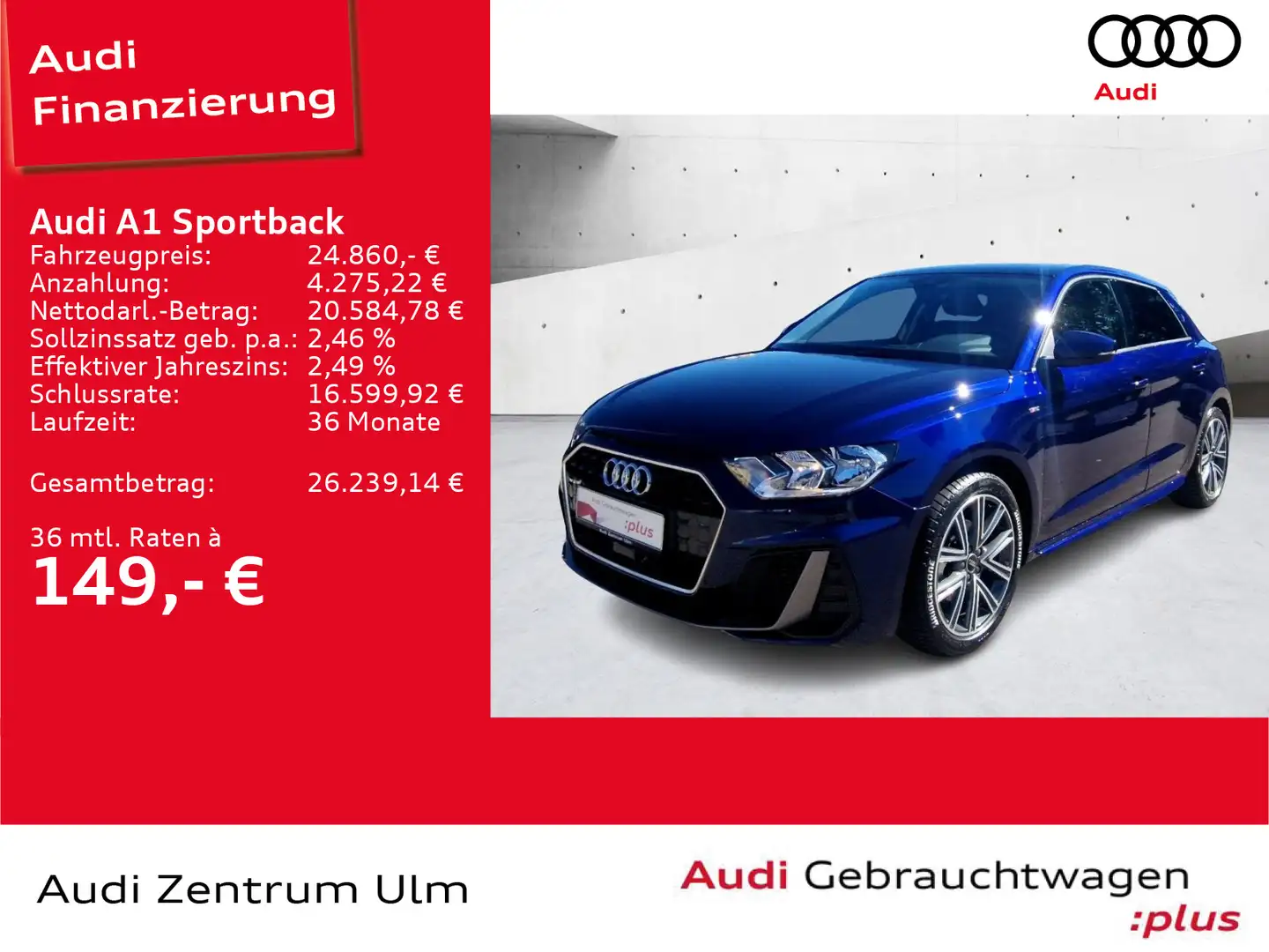 Audi A1 S-Line 30 TFSI 17 KEYLESS 5J.GAR. Blau - 1