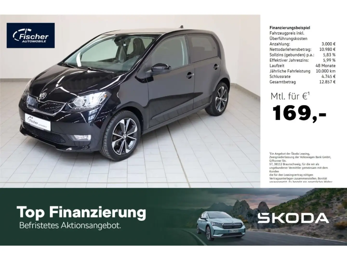 Skoda Citigo Elektro Style iV 32,3 kWh Alu/PDC hi./SH Schwarz - 1