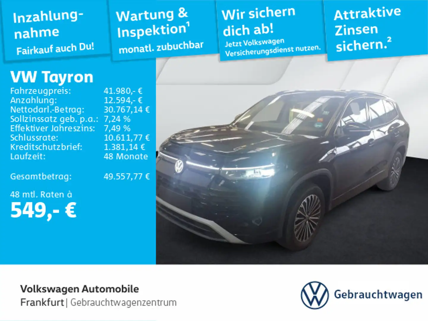 Volkswagen Tayron 2.0 TDI DSG 4Motion Life Navi IQ.Light DA Schwarz - 1