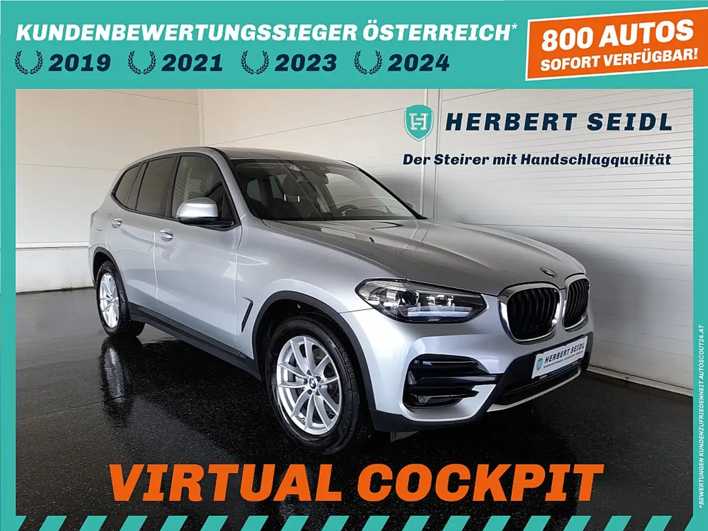 BMW X3 xDrive 20d Aut. * SKY / LEDER / VIRTUELL / LED ... Silber - 1
