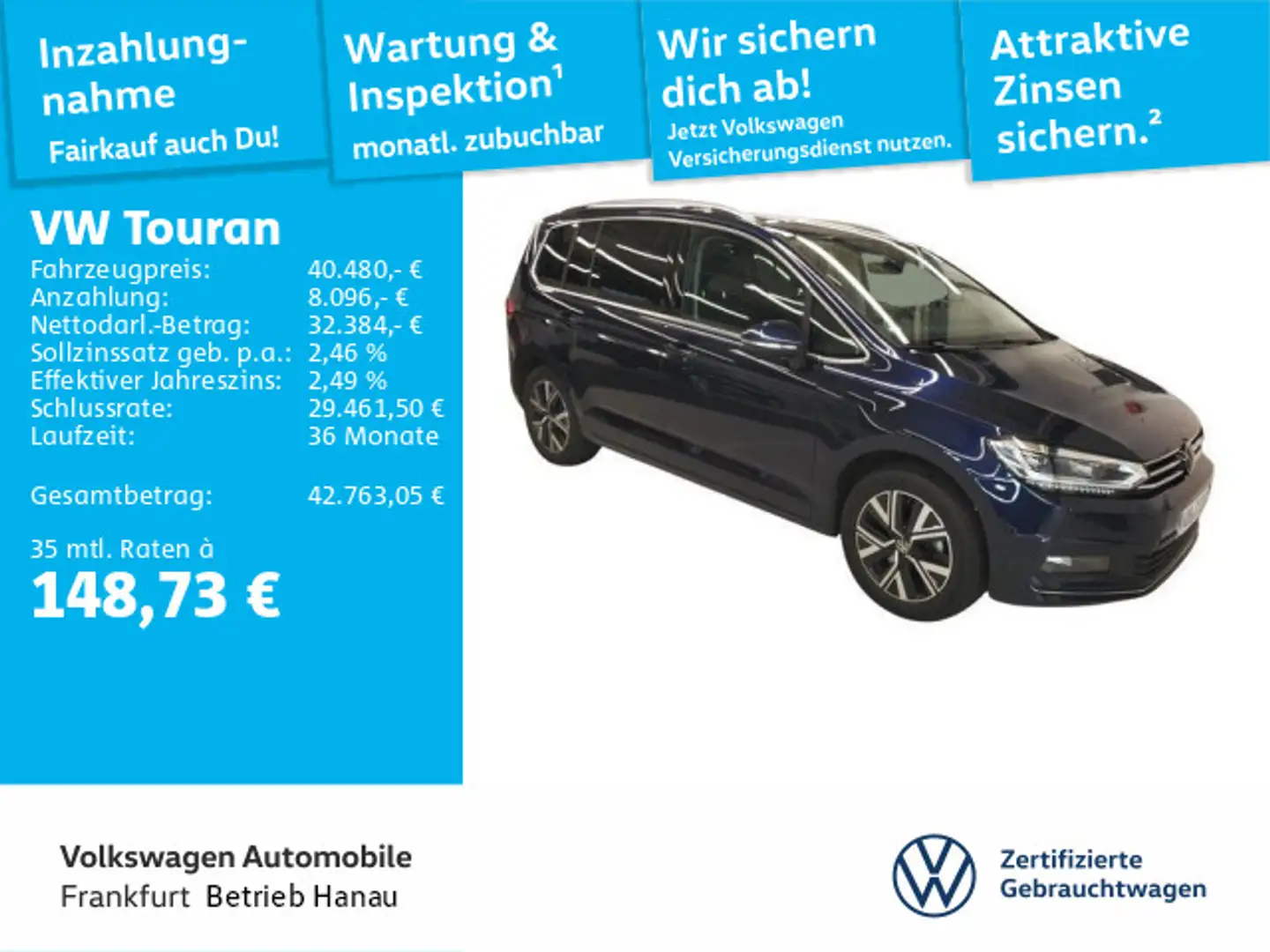 Volkswagen Touran 2.0 TDI DSG BMT/Start-Stopp Highline (EUR Blau - 1
