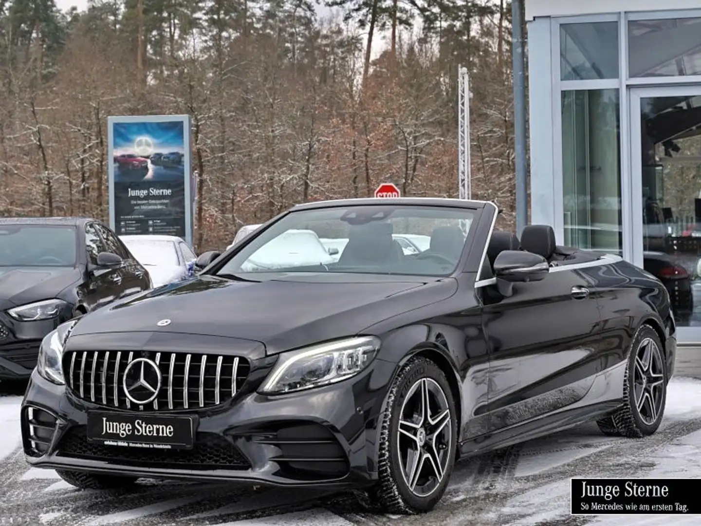 Mercedes-Benz C 200 4M Cabrio AMG+HUD+BURMESTER+FAHRASSI+360KA Чорний - 2
