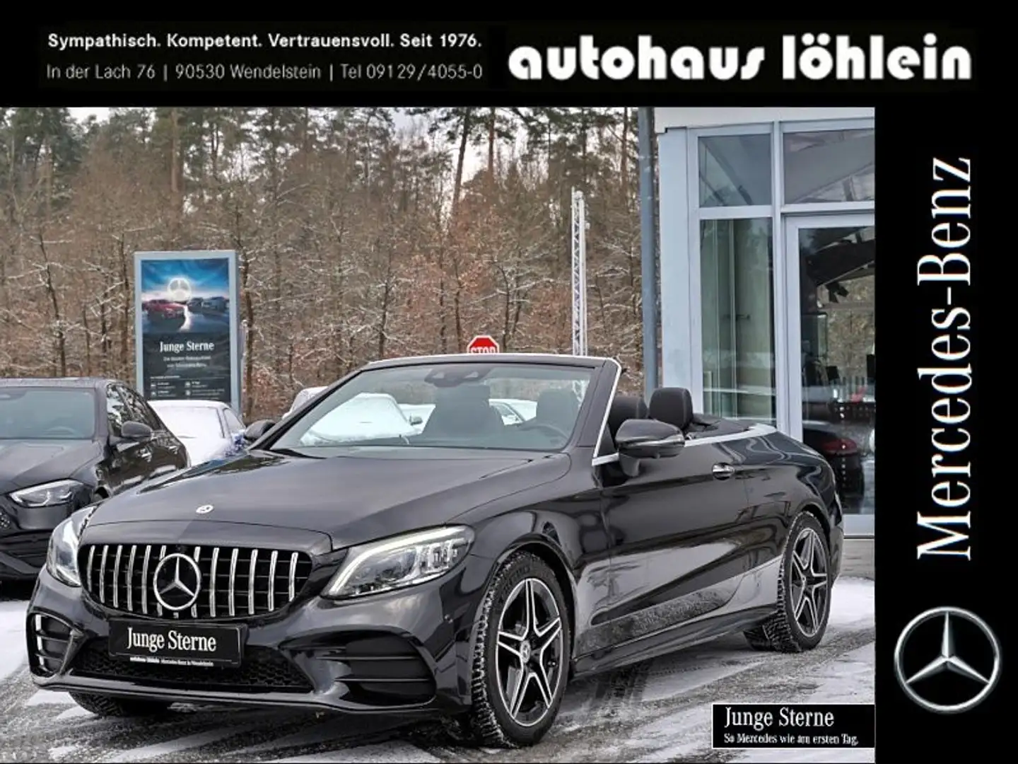 Mercedes-Benz C 200 4M Cabrio AMG+HUD+BURMESTER+FAHRASSI+360KA Black - 1