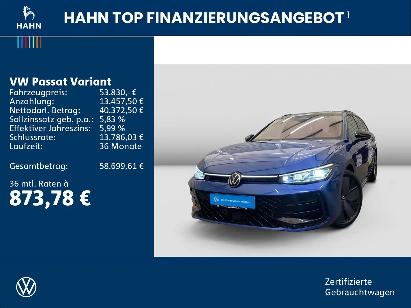 Volkswagen Passat Variant 2.0TDI 4Mo R-Line Signature Stand Blau - 2