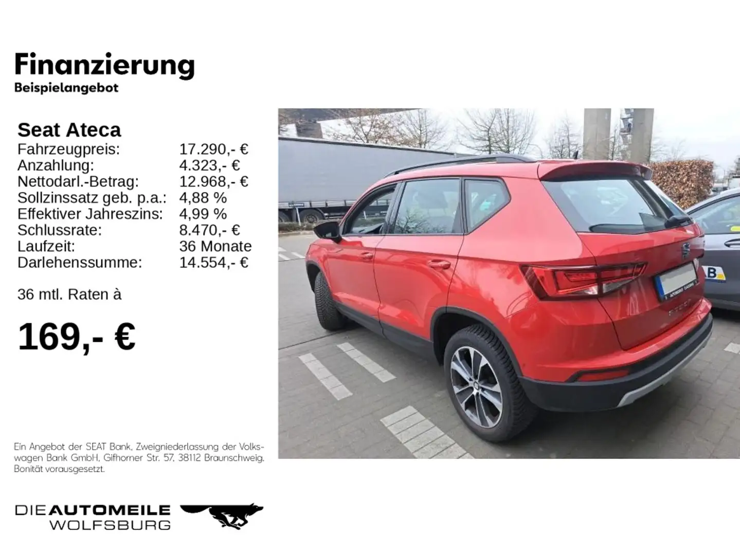 SEAT Ateca 1.6 TDI Style NAVI/CLIMATR/PDC Красный - 2