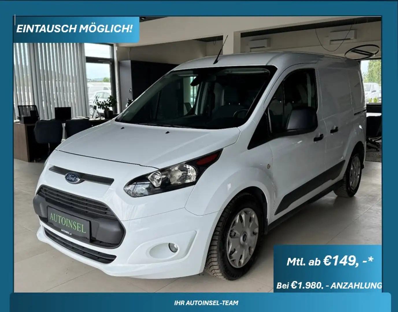 Ford Transit Connect Kasten 2 Schiebetüren, Tempomat, SHZ Weiß - 1