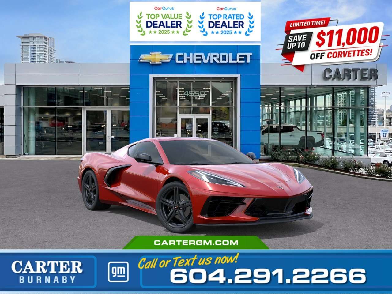 Red 2026 Chevrolet Corvette Coupe Rear-Wheel Drive 8-Speed Automatic