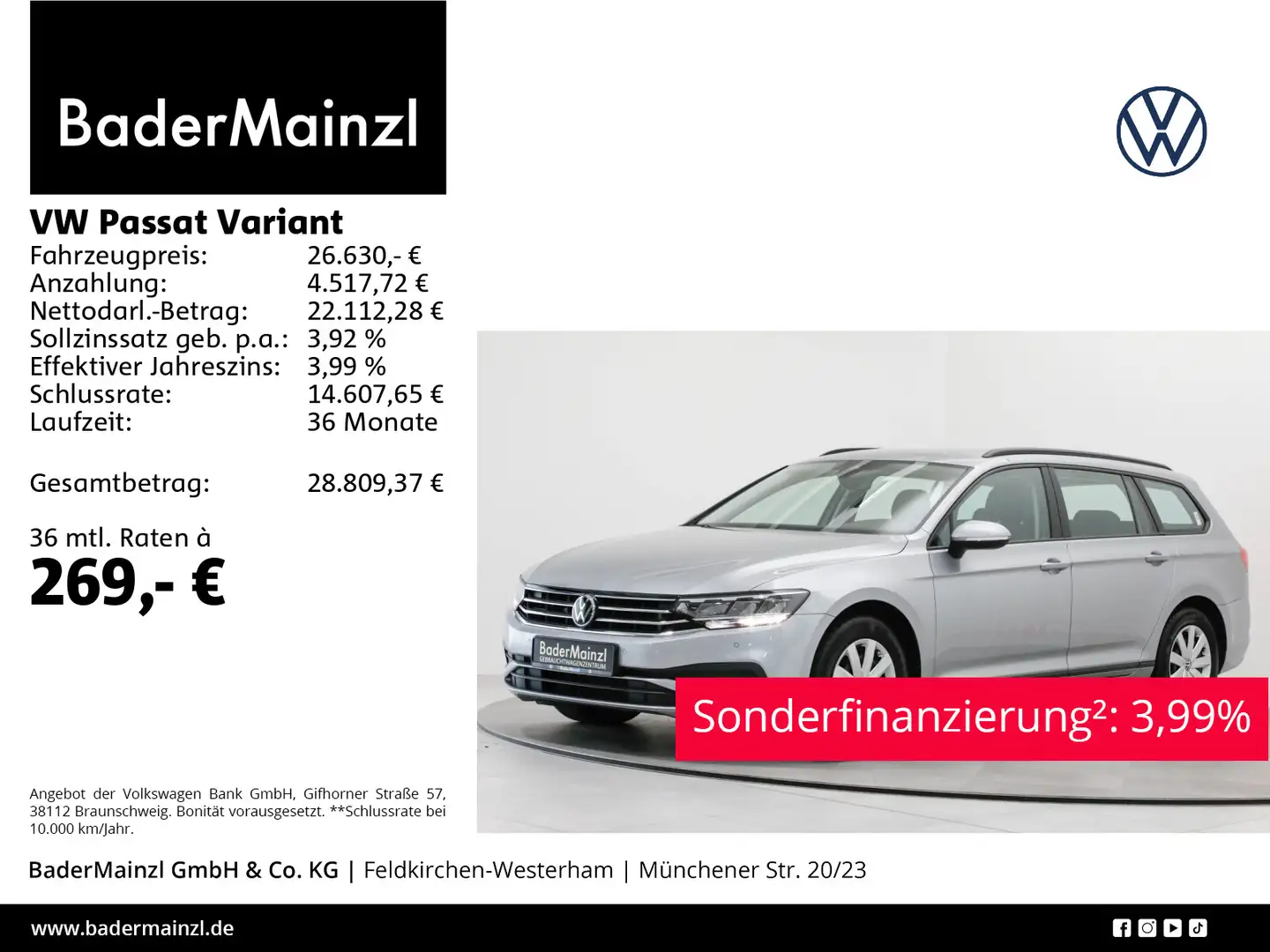 Volkswagen Passat Variant 1.5 TSI DSG Navi SHZ Kamera LED Silber - 1