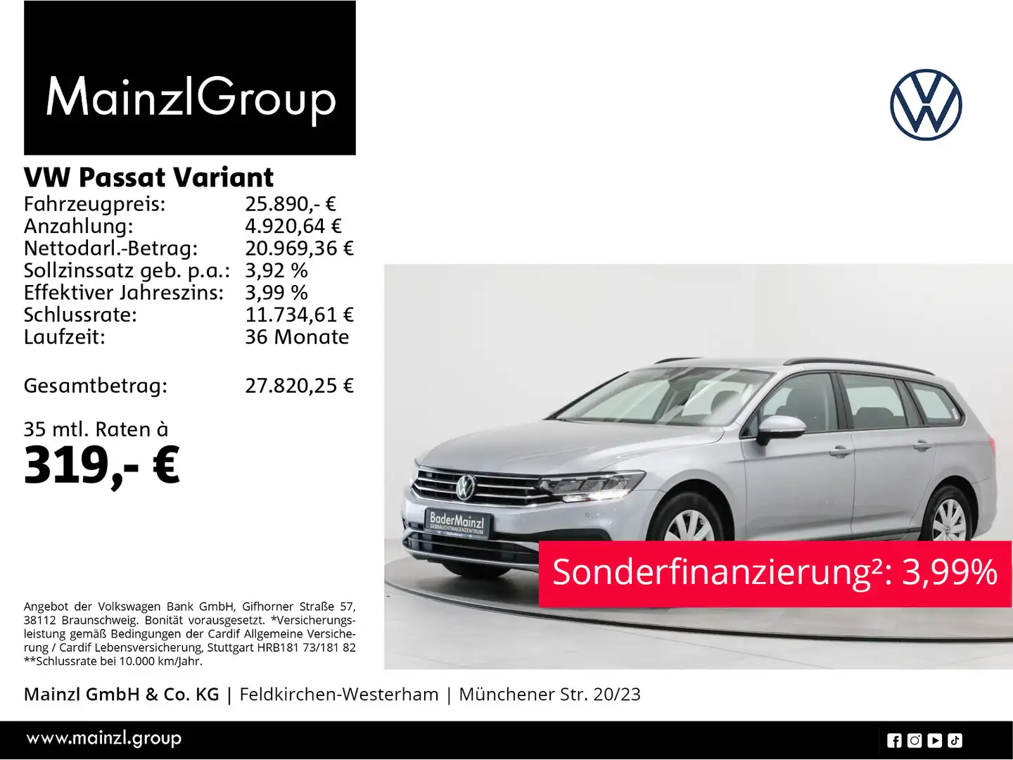 Volkswagen Passat Variant 1.5 TSI DSG Navi SHZ Kamera LED Silber - 1