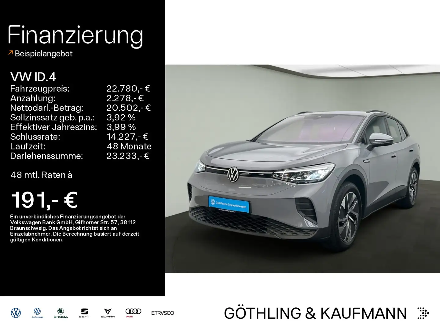 Volkswagen ID.4 Pure City 109kW*NAVI*19“ALU*SHZ*ACC*APP* Grau - 1