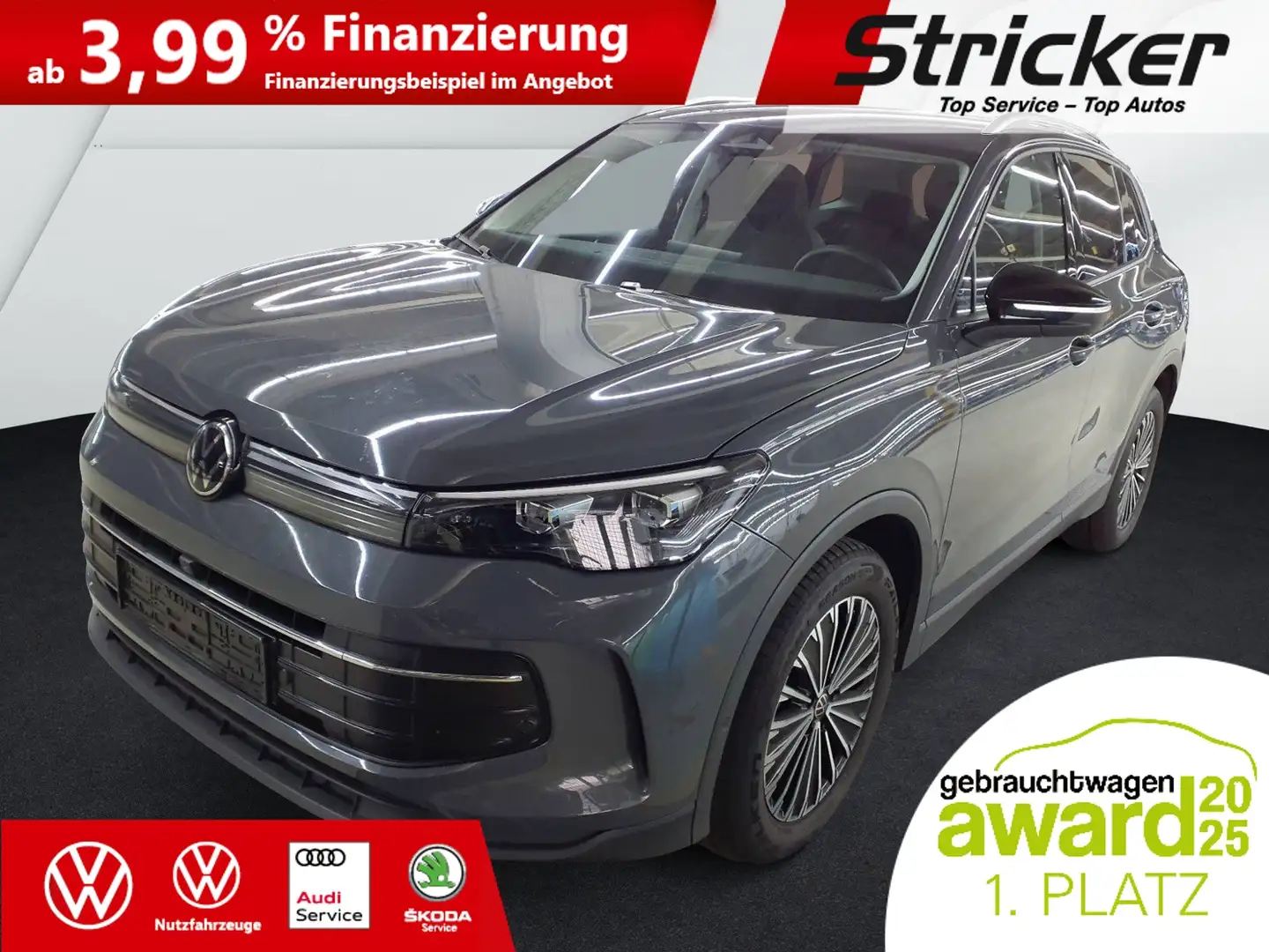 Volkswagen Tiguan Goal 2.0TDI DSG 349,-ohne Anzahlung Navi AHK Kame Grau - 2