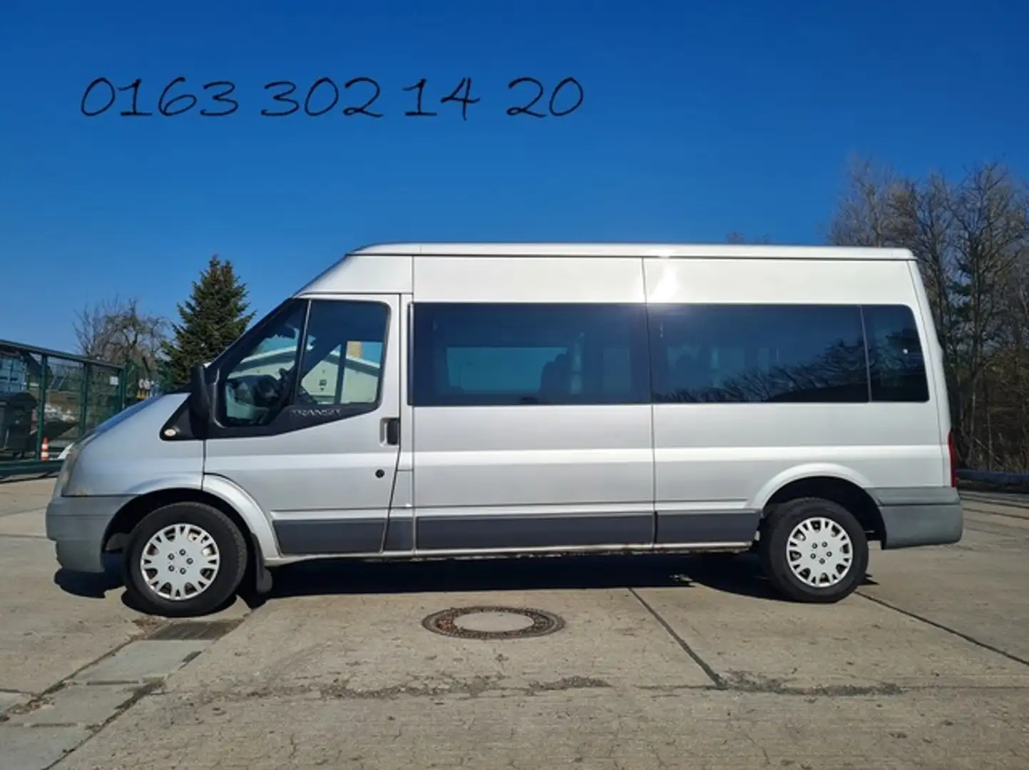 Ford Transit HOCH + LANG + KLIMA + 9 SITZE + RAMPE + Silber - 1