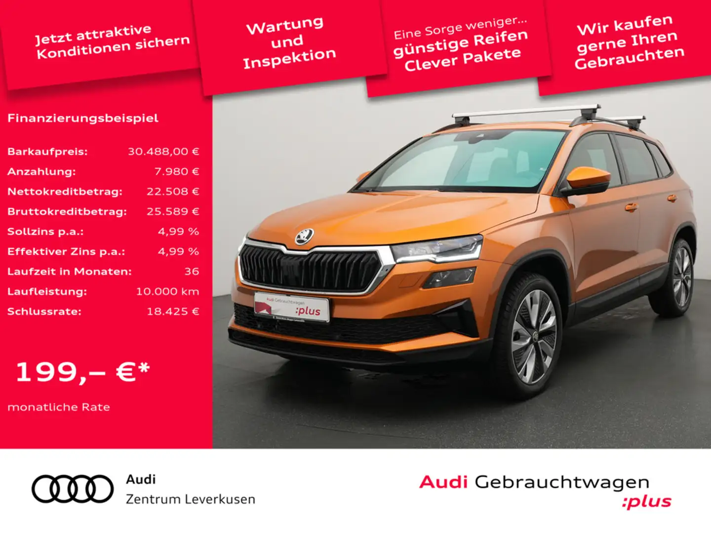 Skoda Karoq Style DSG STANDHZ PANO AHK MATRIX LEDER Orange - 1