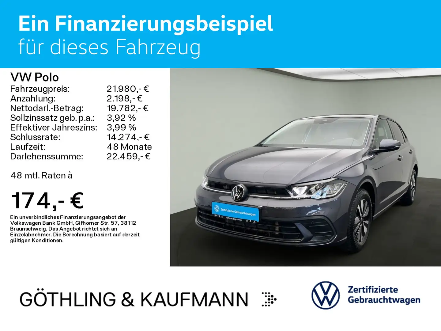 Volkswagen Polo Life MOVE 1.0 TSI 70kW*DSG*AHK*KAM*ACC*NAVI Grau - 2