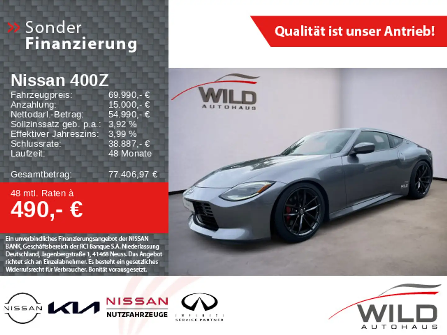 Nissan 400 Z Perfomance AT - KW V3 Gewindefahrwerk Grau - 1