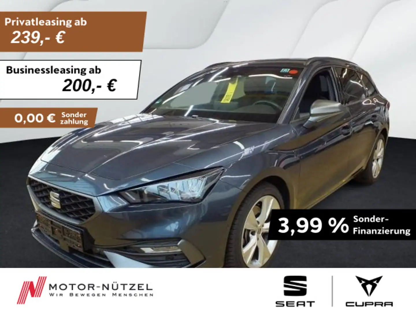 SEAT Leon ST 2.0 TDI DSG FR LED+NAVI+APP+ACC+SHZ+RFK Grau - 1