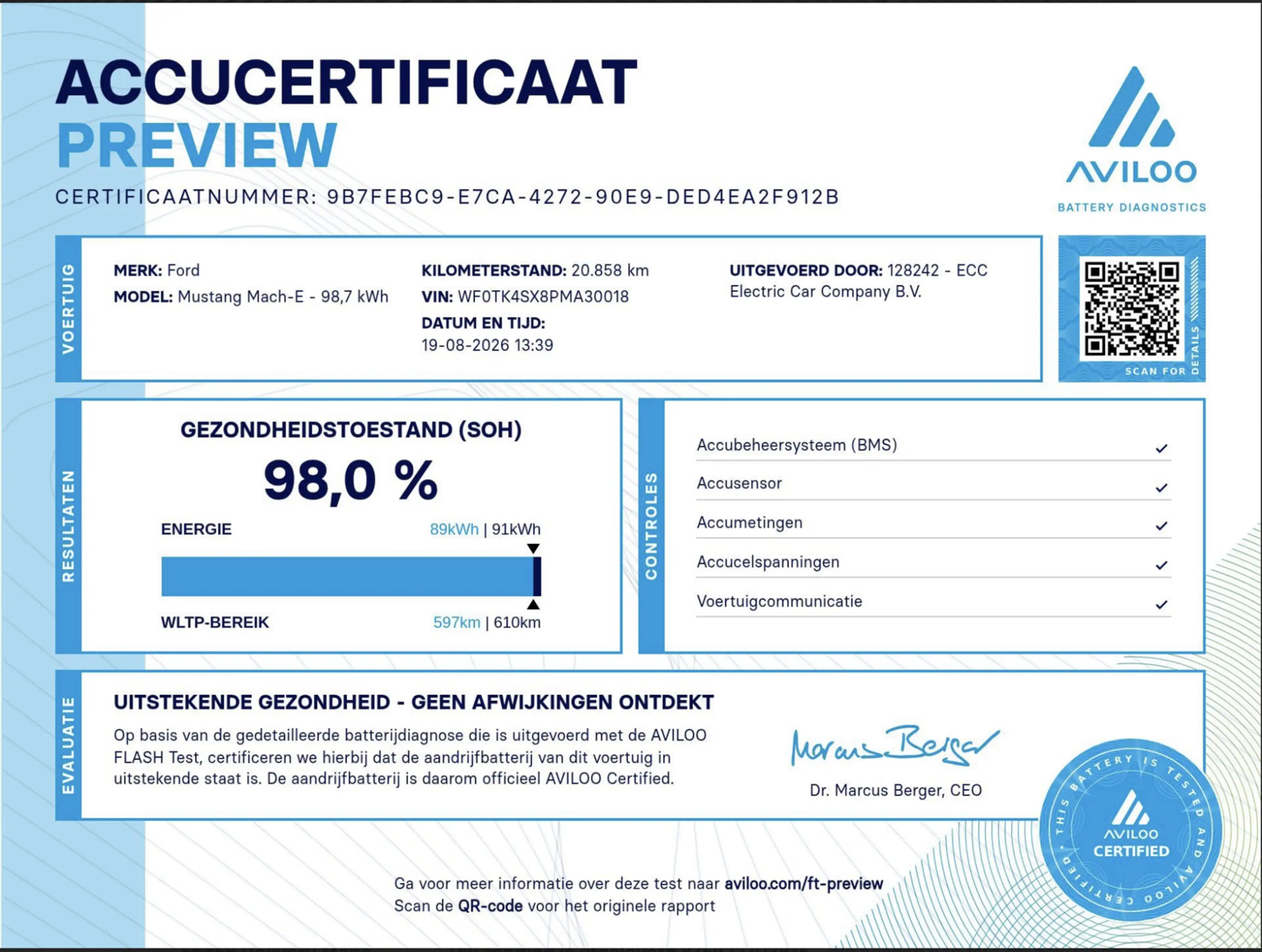 Ford Mustang Mach-E GT Extended AWD 98 kWh | SOH 98% | Leder — photo 2