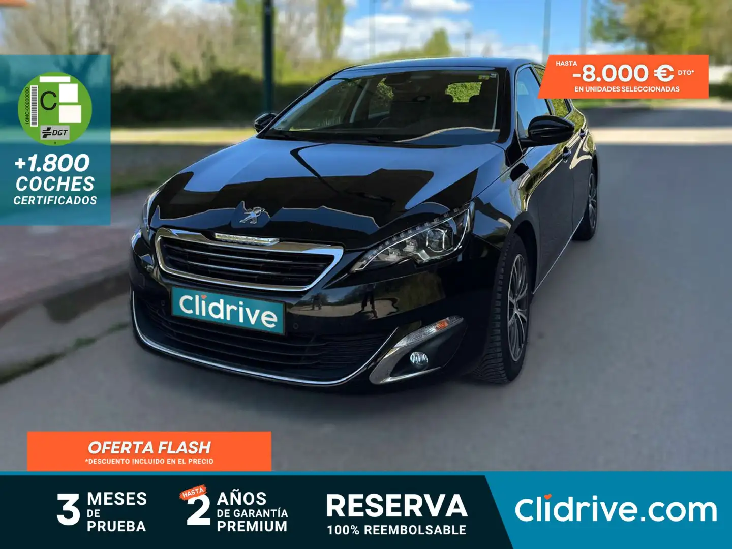 Peugeot 308 1.6 BlueHDi Active 100 Negro - 1