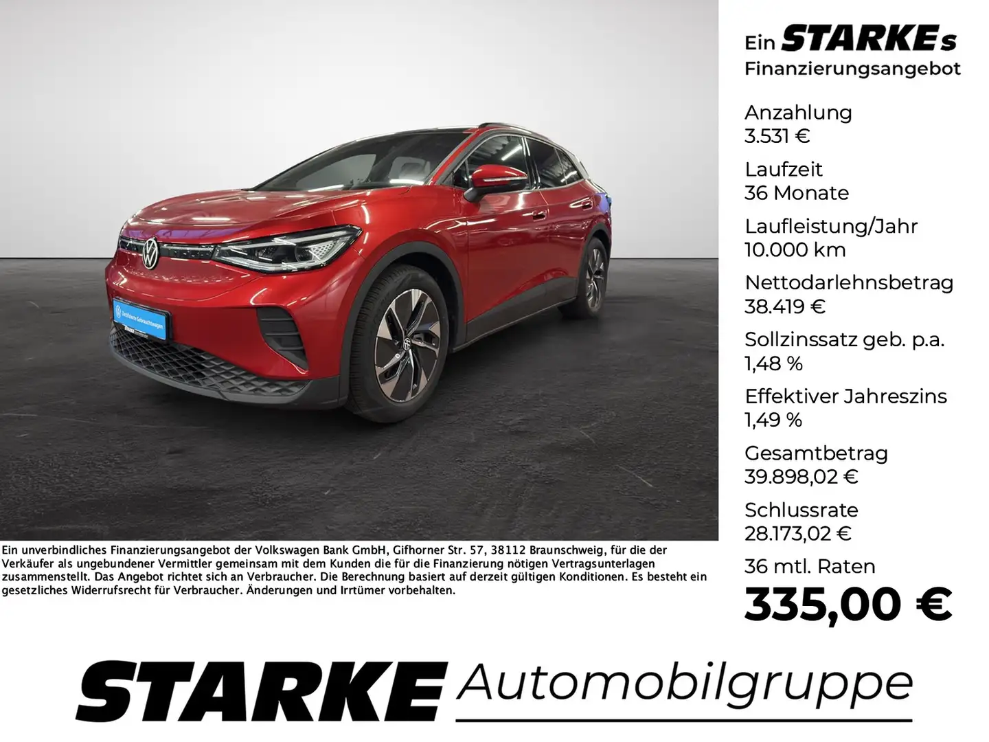 Volkswagen ID.4 Pro 4M mit Infotainment-Paket Rot - 1