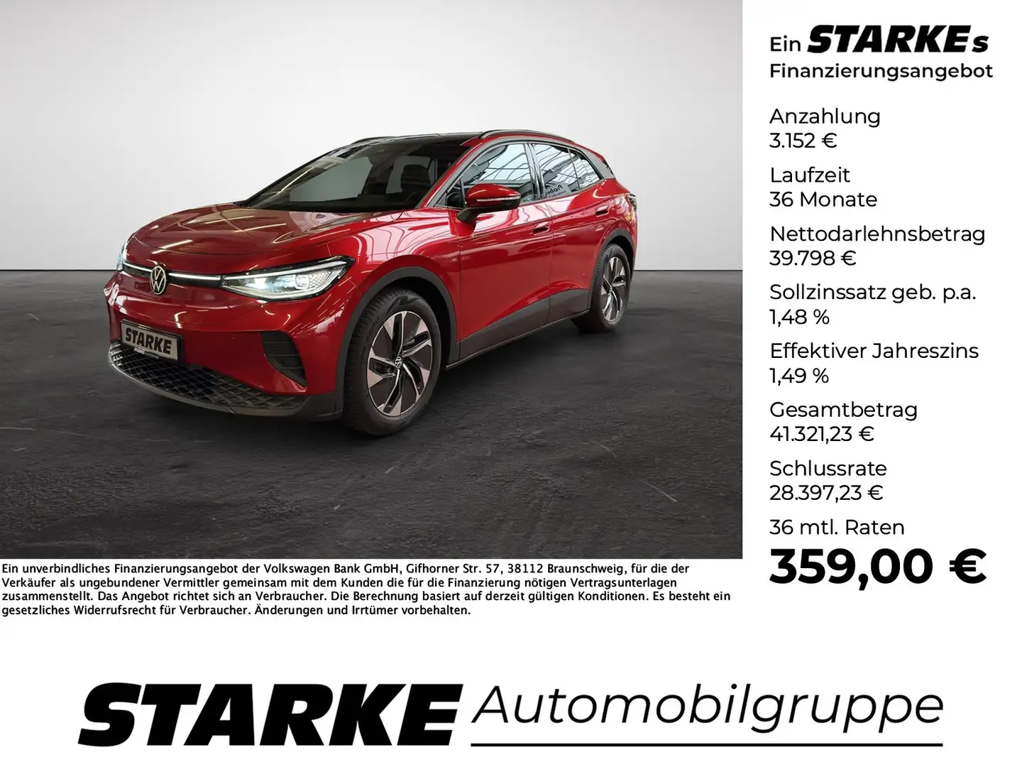 Volkswagen ID.4 Pro 4M mit Infotainment-Paket Rot - 1