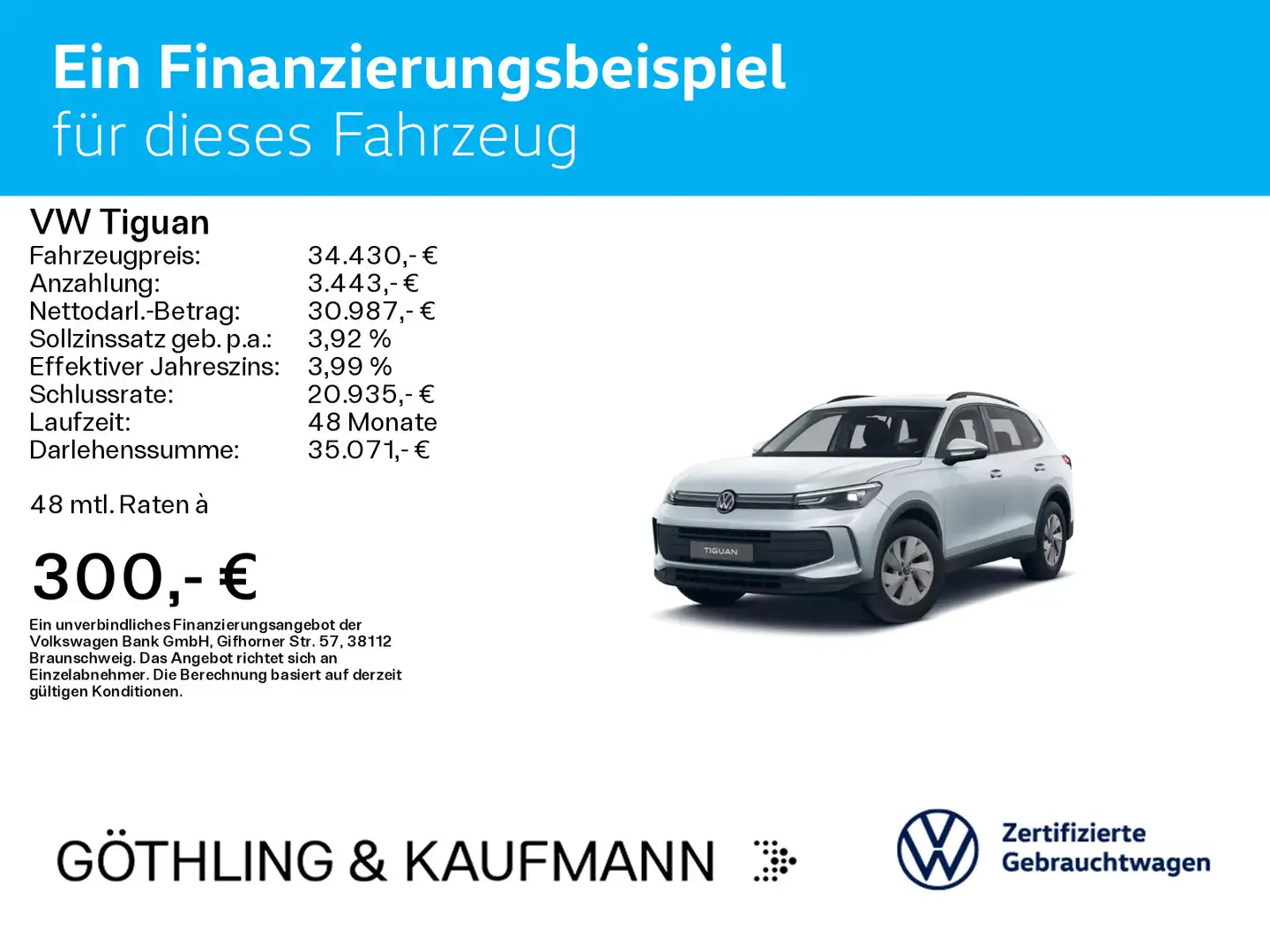 Volkswagen Tiguan 1.5 eTSI 96kW 7-Gang DSG*AHK*KAM*ASG*NAVI Silber - 2