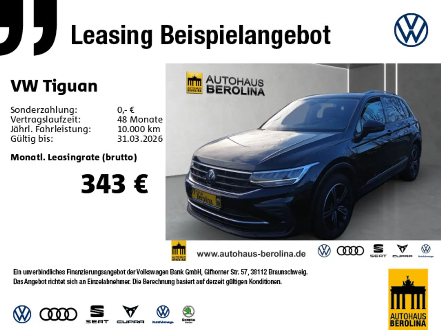 Volkswagen Tiguan 1.5 TSI Active DSG *NAV*ACC*LED*R-CAM* Schwarz - 1