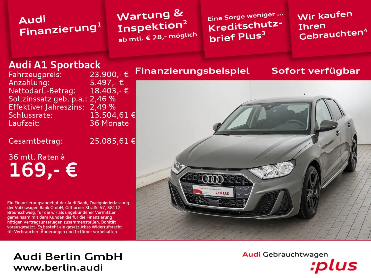 Audi A1 S line 25 TFSI S tr. VIRTUAL PDC Grigio - 1