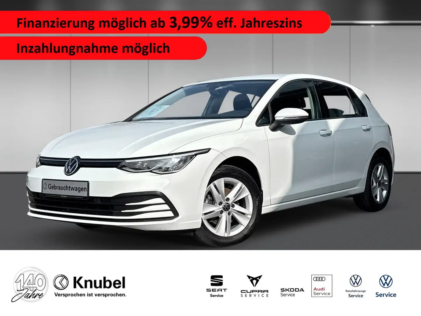 Volkswagen Golf VIII Life 2.0 TDI LED/NAVI/ACC Bianco - 1