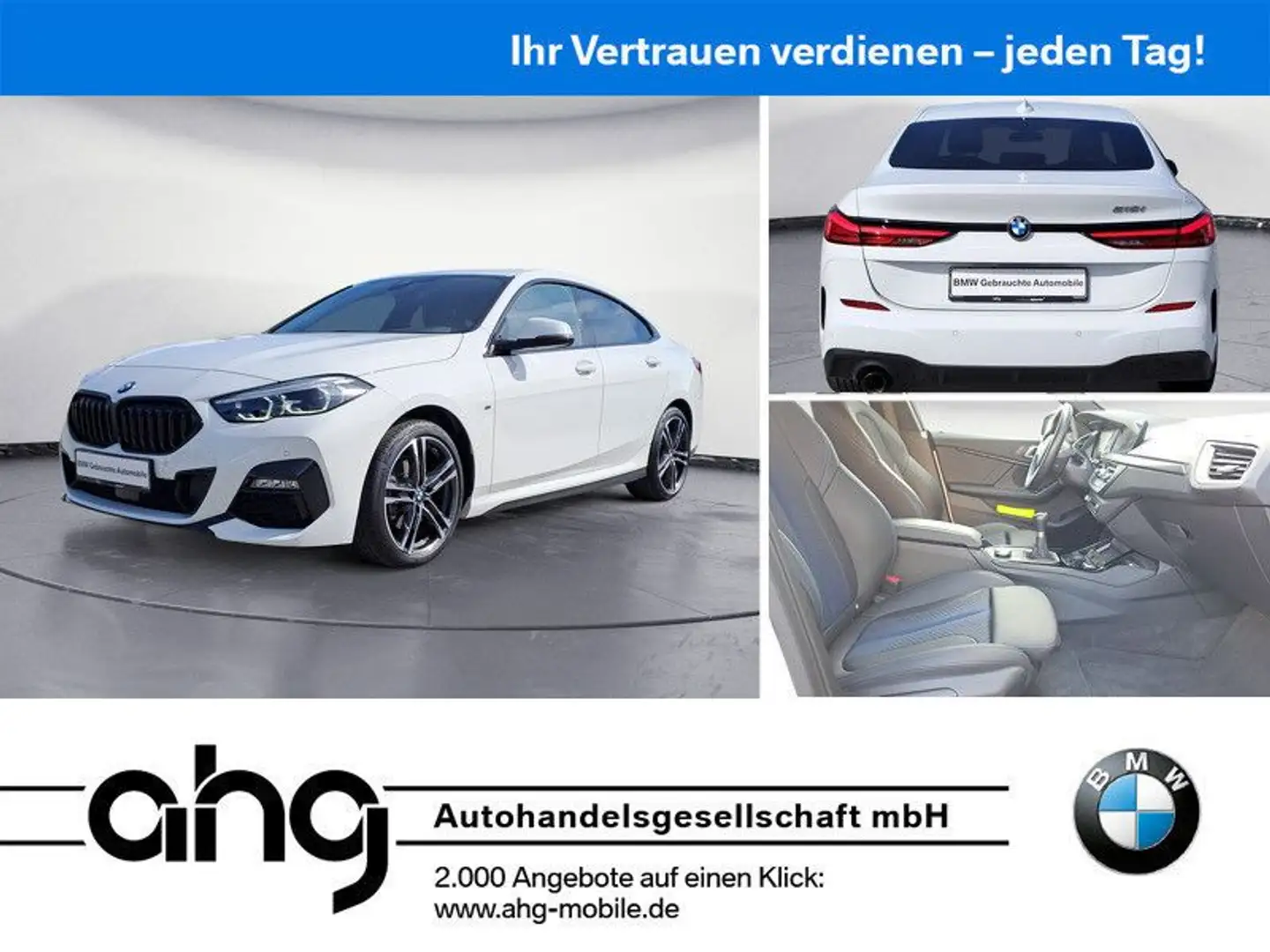 BMW 218i Gran Coupe M Sport Navi Bluetooth PDC HeadU Weiß - 1
